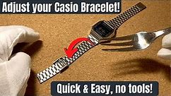 How to Adjust / Resize Casio Bracelet / Watch Band (A158W, A168W etc.)