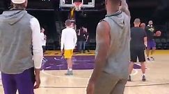 LeBron James Hits 3s From Lakers Logo