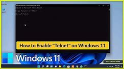 How to Install Telnet on Windows 11