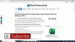 Prevent Photos app from opening when connecting your Phone to Windows 11/10 PC