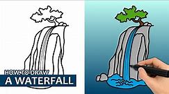 How To Draw A Waterfall (Easy Drawing Tutorial)