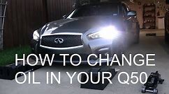 How to change oil on Infiniti Q50 and reset maintenance light
