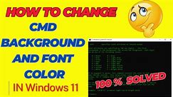 How to Change Command Prompt Background and Font Color