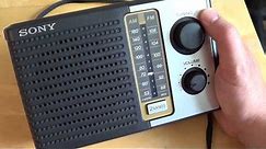 Sony ICF F10 Analog AM FM radio receiver look and review