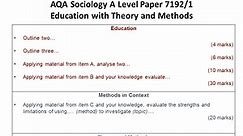 A Level Sociology AQA Paper 1: Education with Theory and Methods - ReviseSociology