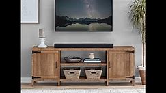 Mainstays Farmhouse TV Stand for TVs up to 70", Rustic Weathered Oak Guided Assembly