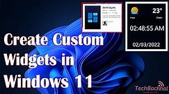 Create Custom Widgets In Windows 11 - How To