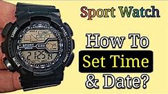 Digital Sport Watch Instructions | How To Change Time, Day & Date? (Setting)