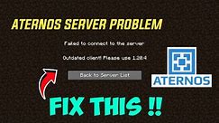 How To Fix Aternos Server Outdated Client Problem |How To Solve Outdated Client Problem in Minecraft