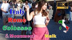 Rome 4K Walk Beautiful Summer | Colosseo & Monument Italy