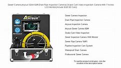 Sewer Camera,Anysun 50m/164ft Drain Pipe Inspection Cameras-Snake Cam Video Inspection Camera With 7 Inches LCD Monitor(Include