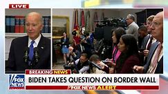 Biden struggles with reporter question on border wall