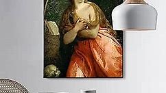 ZZPT Mary Magdalen Penitent by Paolo Veronese - Renaissance Women Art Prints Poster Painting Portraits Vintage Canvas Wall Art Unframed