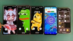 Samsung N20U + N10L + A52s + Xiaomi RN11 vs iPhone XS Conference Incomig Call + WhatsApp Group Call