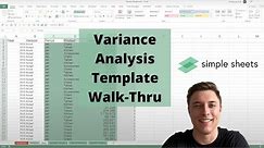Variance Analysis (Budget vs. Actuals) Excel & Google Sheets Template Video Tutorial
