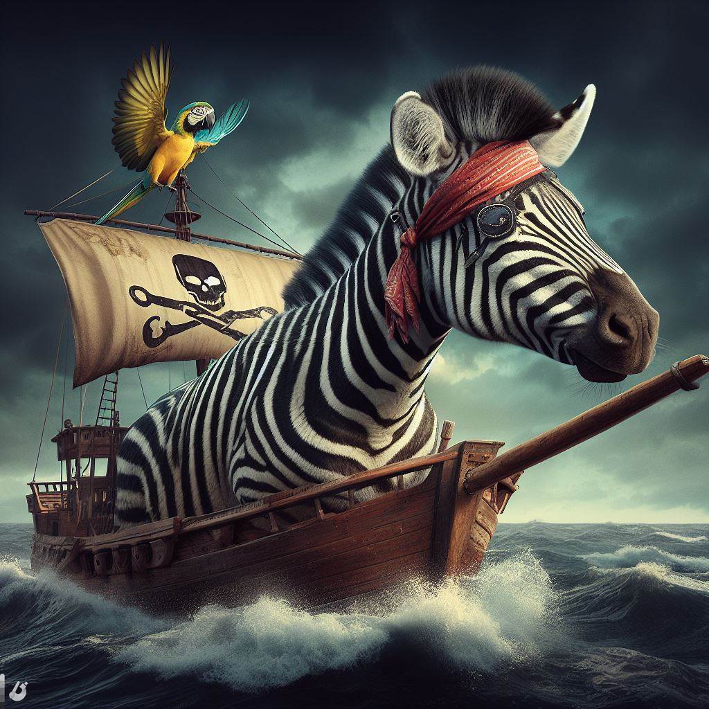 BingAI - The Pirate Zebra: Sailing the Seven Seas