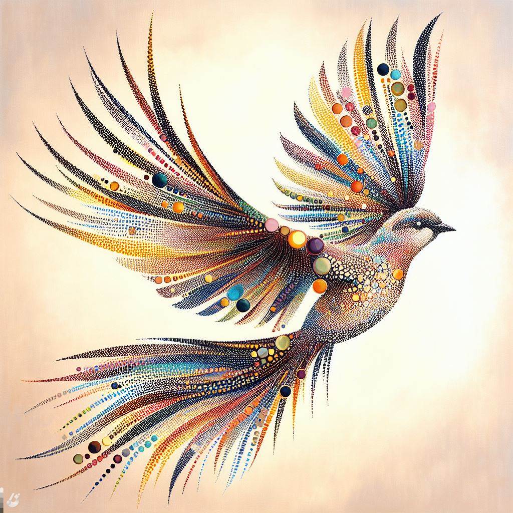 BingAI - Flight of Colors: An Abstract Bird Painting