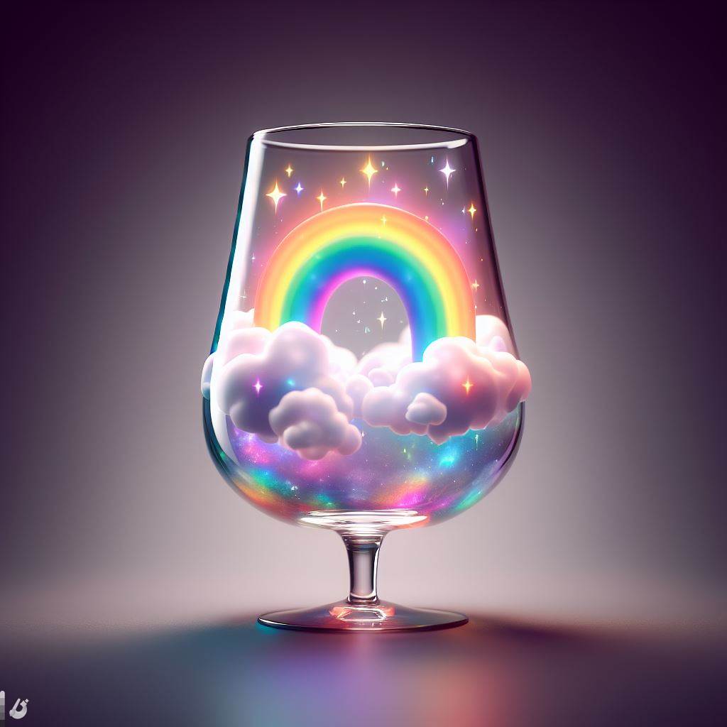 BingAI - Magical Rainbow Wine Glass