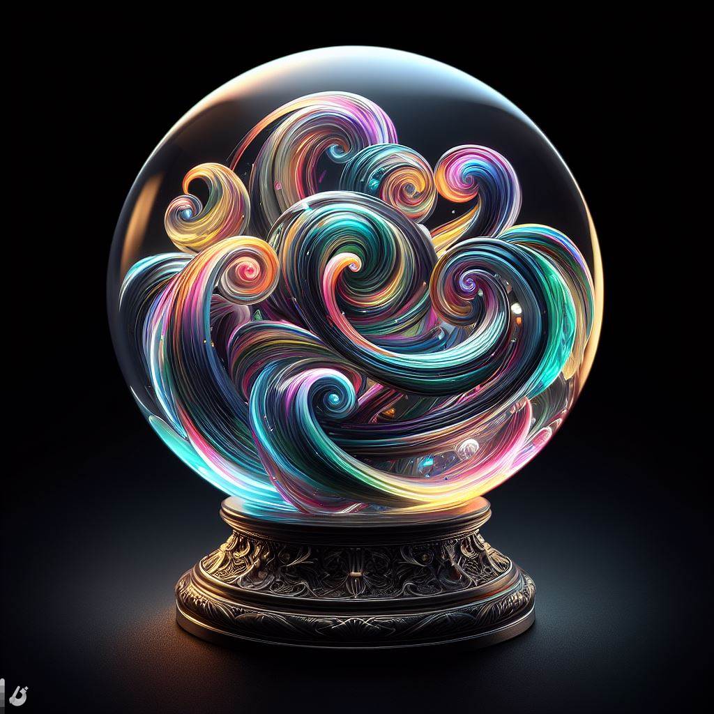 BingAI - Mystical Swirls: A 3D Rendered Crystal Ball