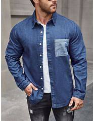 Image result for Denim Button Down Shirt