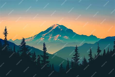 premium photo  mountain    background   sunset
