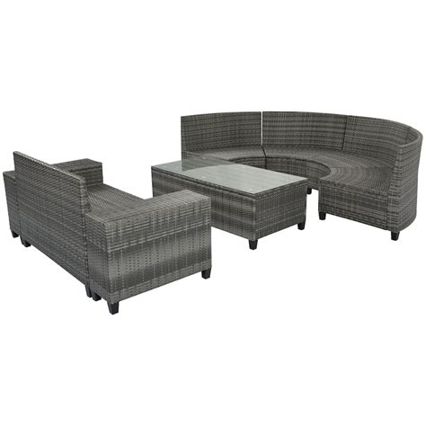 pieces outdoor patio  moon sectional sofa sets  rectangular