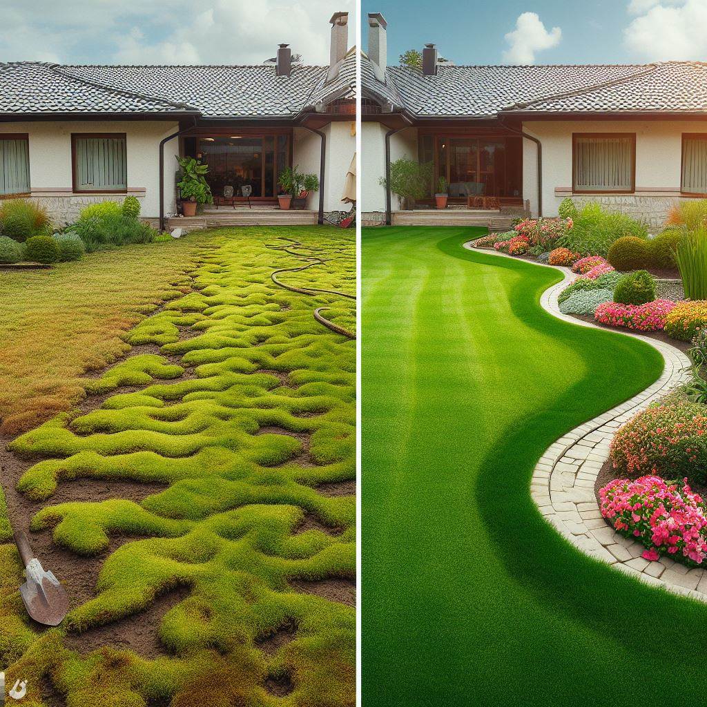 BingAI - A lawn's journey from dull to dazzling