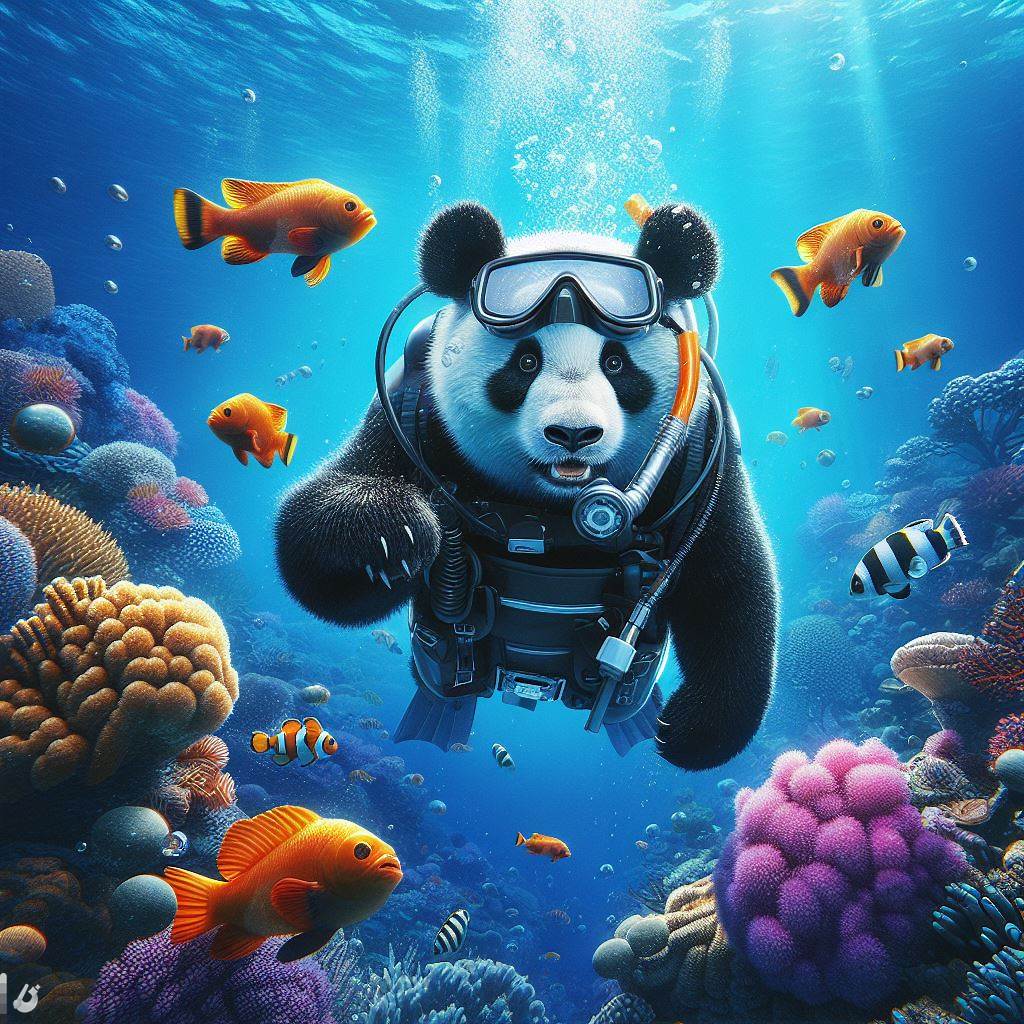 BingAI - Scuba Panda: An Underwater Adventure