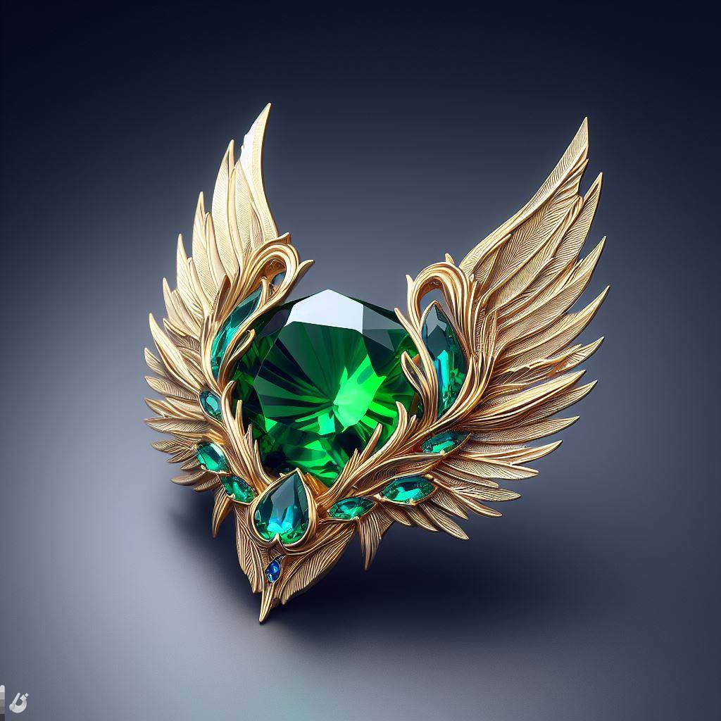 BingAI - The Emerald Wing Brooch