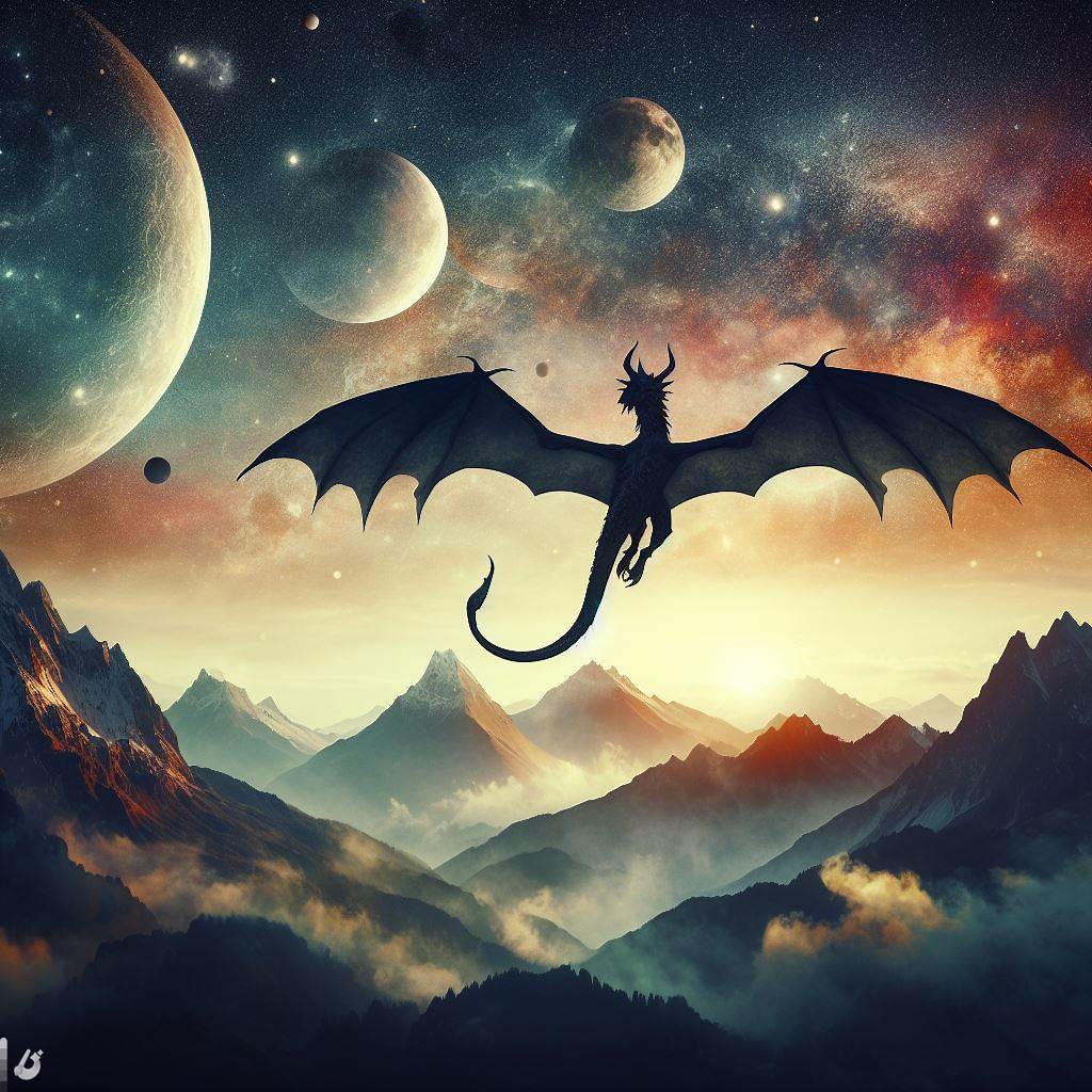 BingAI - Dragon's Flight Over the Mystic Mountains