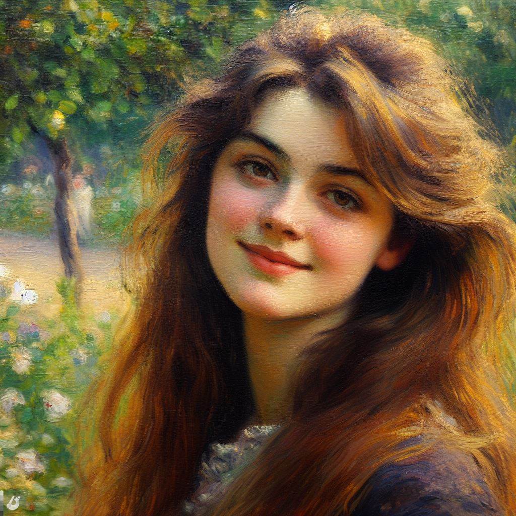 BingAI - Smiling French Beauty in an Impressionist Garden