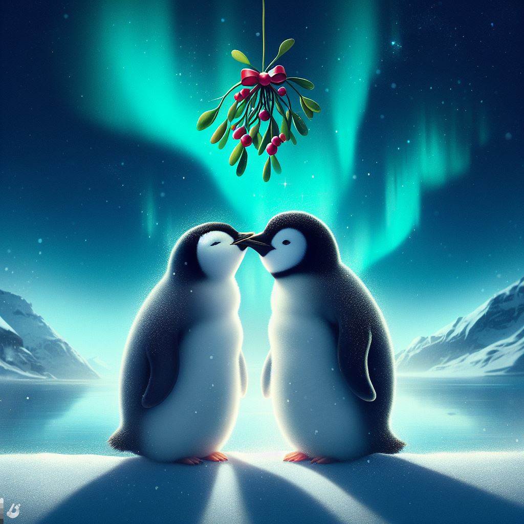 BingAI - Penguin Love Under the Northern Lights