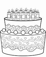 Cake Birthday Coloring Pages Printable Happy Info Print sketch template