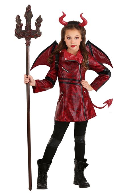 girls leather devil costume