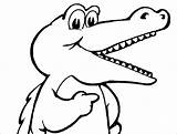 Alligator Crocodile Coloring Pages Cute Cartoon Baby Outline Mouth Color Printable Drawing Template Face Croc Awesome Sheet Getcolorings Getdrawings Clipartmag sketch template