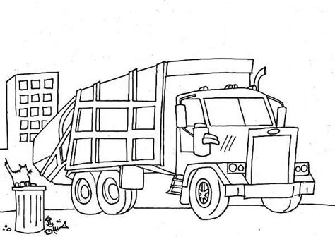 garbage truck semi truck coloring page netart