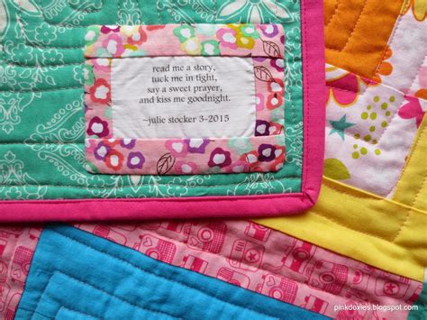 julie stocker quilts  pink doxies quilt label bliss