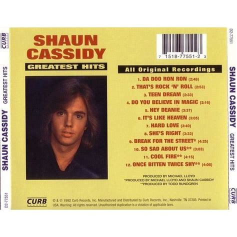 Greatest Hits Shaun Cassidy Mp3 Buy Full Tracklist
