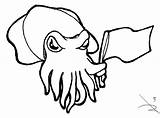 Cuttlefish Drawing Sketch Coloring Cartoon Template sketch template