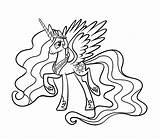 Coloring Pony Celestia Pages Princess Little Poni Print Color sketch template