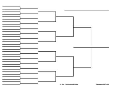 printable  team tournament bracket wide version