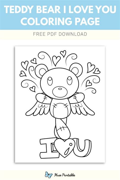 teddy bear  love  coloring page coloring pages planning