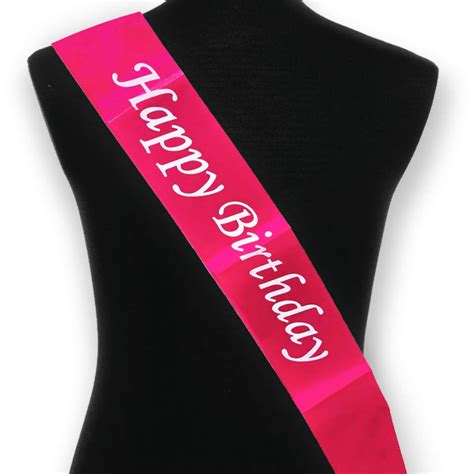 Pink Birthday Sash In Satin Pink Sash For Birthday Party Propsicle