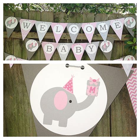 elephant themed baby shower  birthday  twodoodlesdesigns