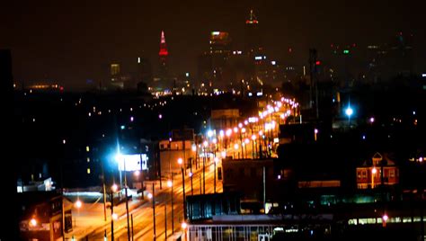 Cleveland Night Skyline Erik Drost Flickr