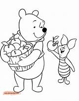 Pooh Coloring Winnie Piglet Pages Friends Apples Funstuff Disneyclips sketch template