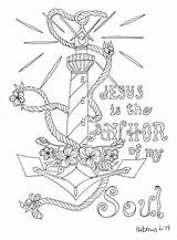 Hebrews Coloring Pages Anchor Jesus Bible Soul Colouring Verse Adult Sheets Christian Etsy Lord Choose Board Books Worksheets Template Sold sketch template
