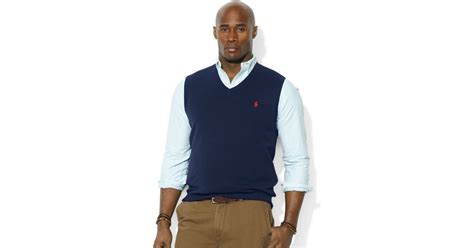 Polo Ralph Lauren V Neck Merino Wool Sweater Vest In Blue For Men Lyst