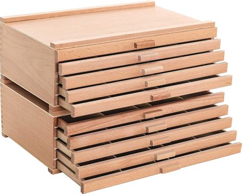 drawer wood artist supply storage pencil brush box organizer craft