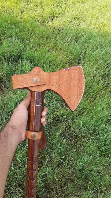custom handmade damascus steel axe  wood handle ebay damascus